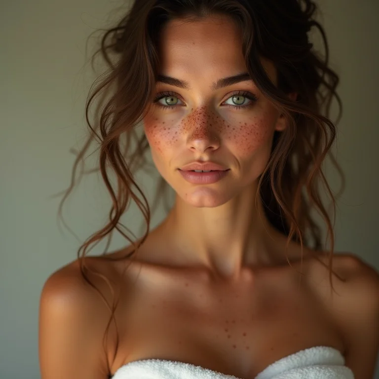 Mulher branca relaxando após o banho de lua