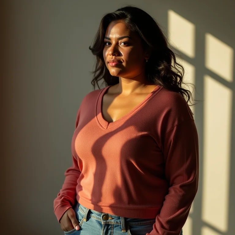 Mulher comparando o preço original e o preço com desconto de uma roupa na Black Friday