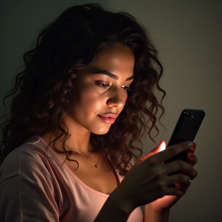 Mulher editando dueto no TikTok