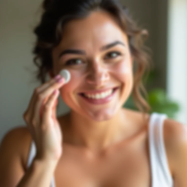 Mulher hidratando a pele com vitiligo