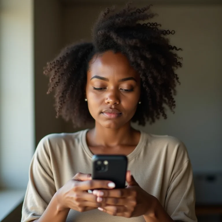 Mulher latina pensando em dicas importantes sobre portabilidade numérica.