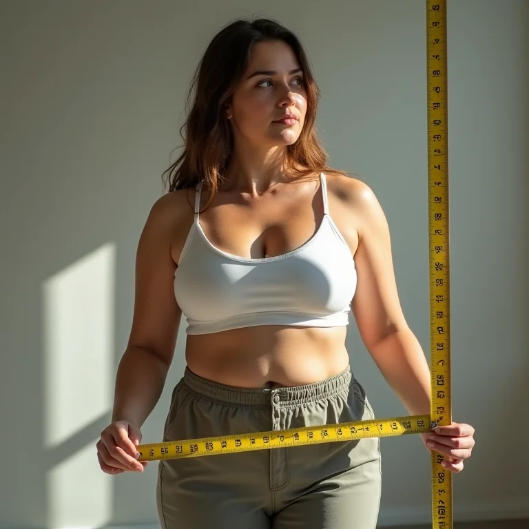 Mulher medindo as dimensões de uma quadra de peteca.