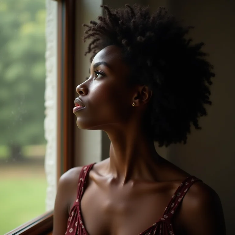 Mulher negra pensando sobre critérios de deficiência para benefício social