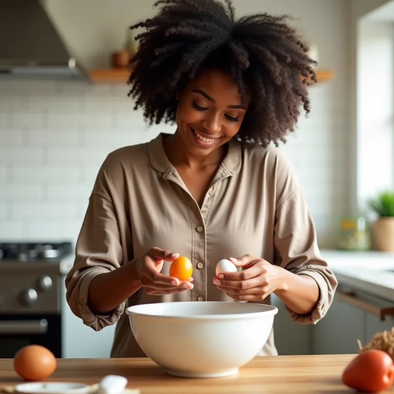 Mulher negra preparando bolo