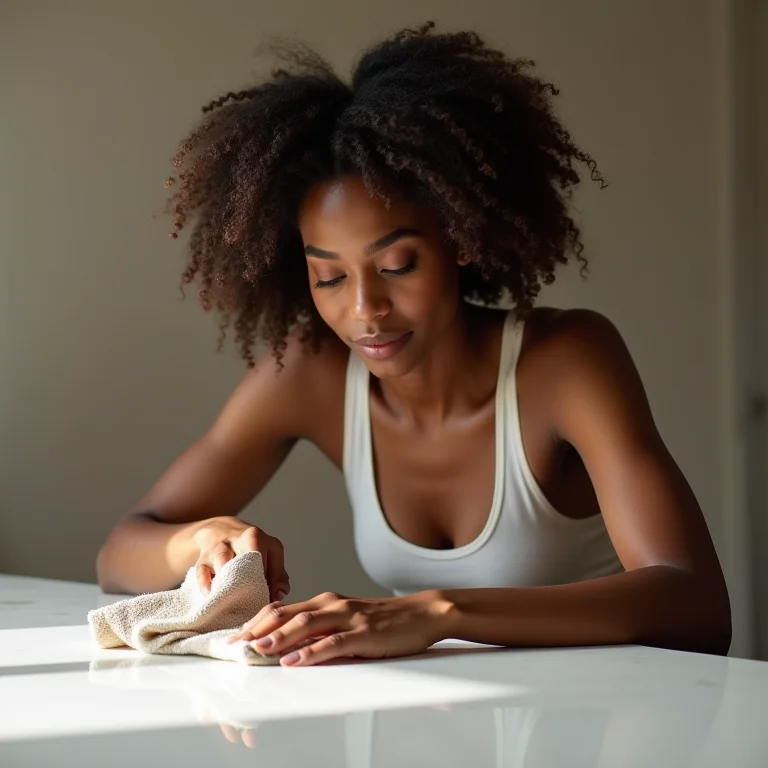 Mulher negra preparando superfície para pintura com spray