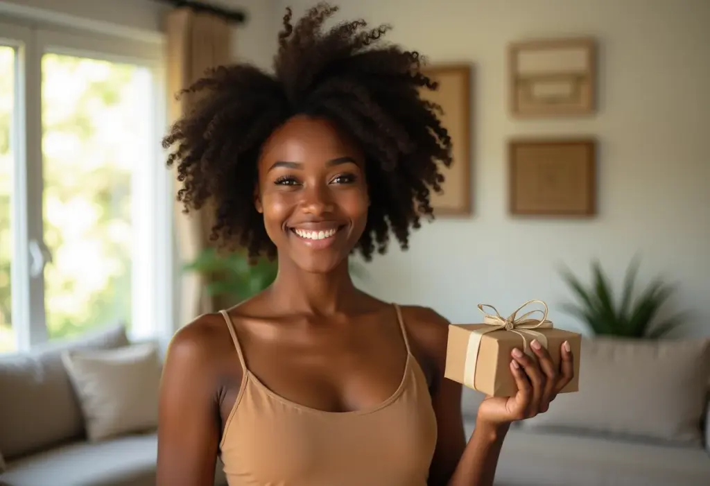 Jadlog Rastreamento: O segredo para nunca mais perder sua encomenda Mulher negra sorrindo segurando encomenda, rastreamento Jadlog