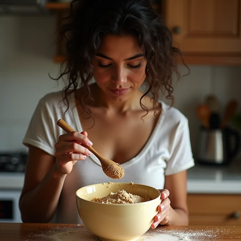Mulher parda adicionando especiarias ao bolo