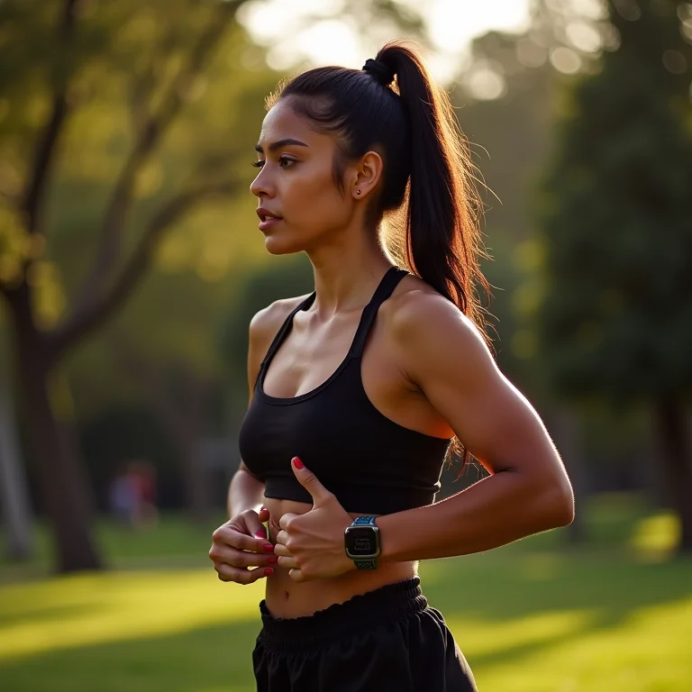 Mulher parda liderando uma sessão de exercícios ao ar livre, representando a atuação profissional e o mercado de trabalho em Educação Física