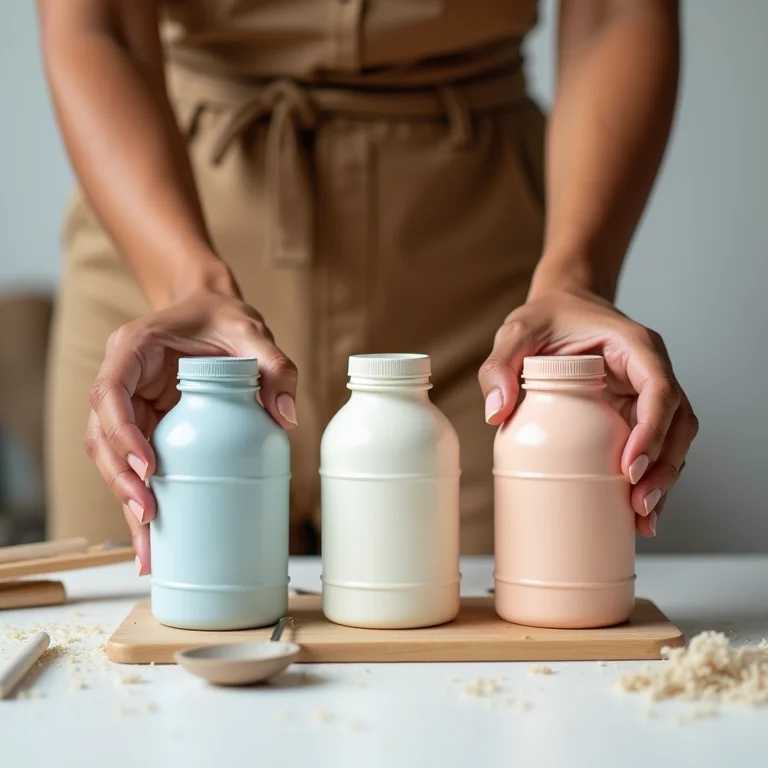 Mulher parda/latina customizando latas de leite