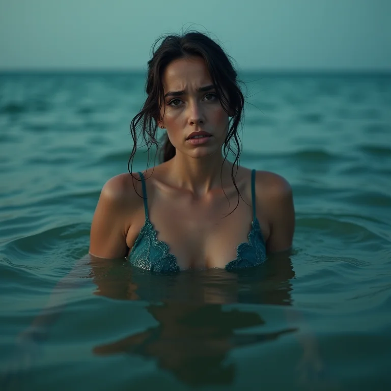 Mulher plus size com medo de nadar