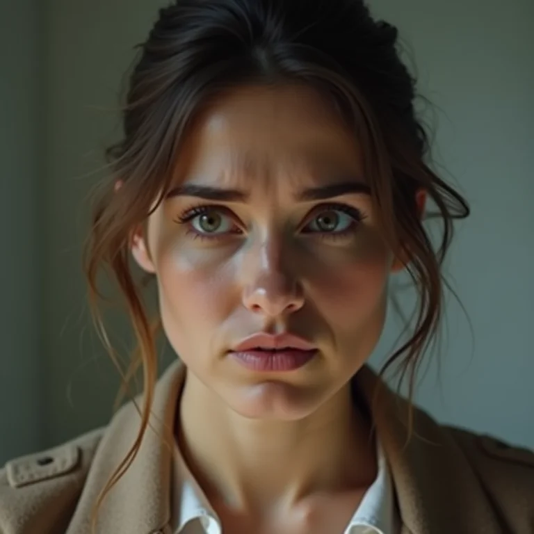 Mulher plus size preocupada.