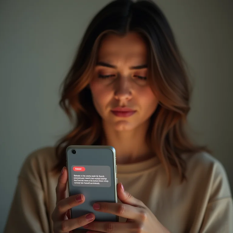 Mulher preocupada com estorno não realizado