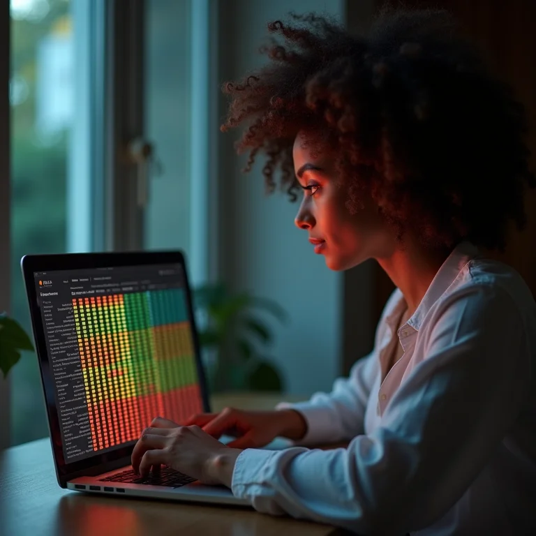 Mulher testando a força da senha no computador