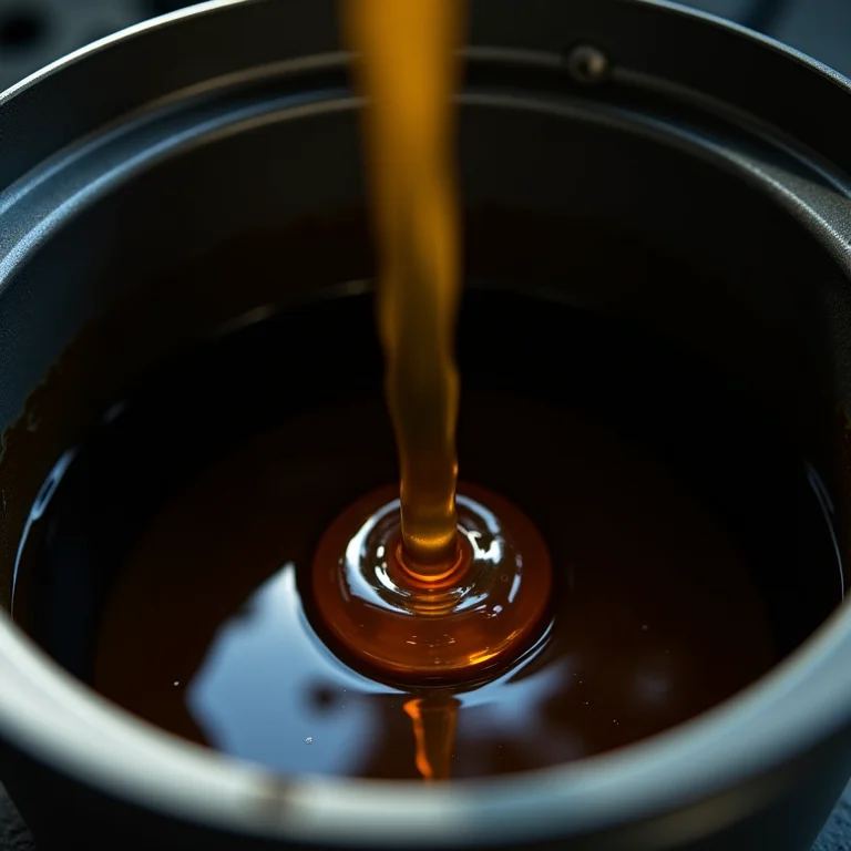 Óleo de motor usado e escuro