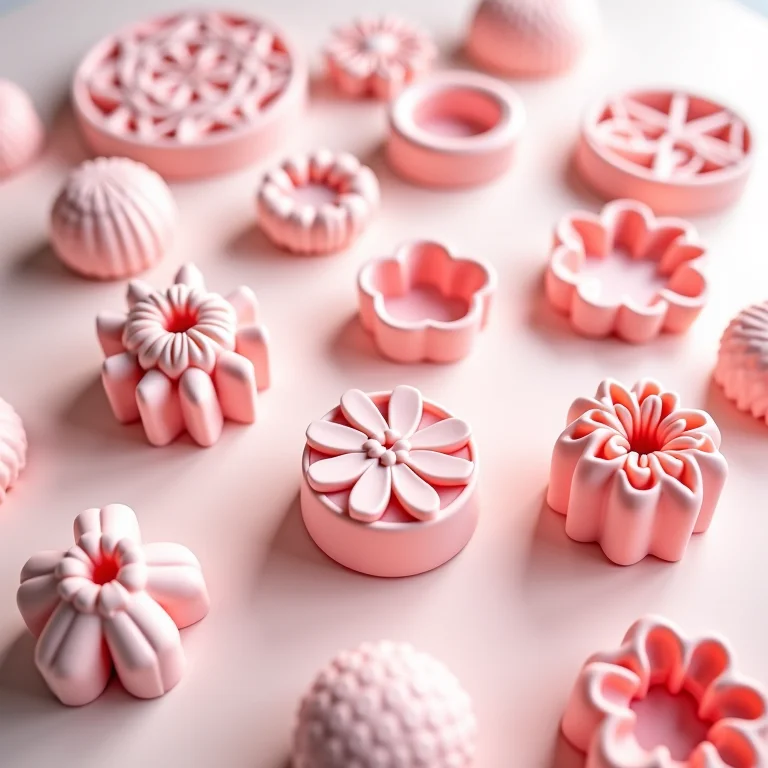 Opções de moldes para criar organizadores de maquiagem de silicone DIY.