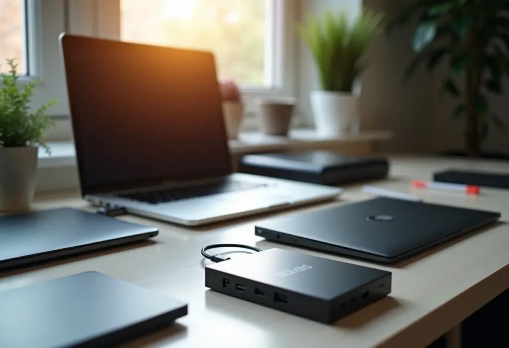 Organização profissional de galeria de fotos em um ambiente de trabalho clean