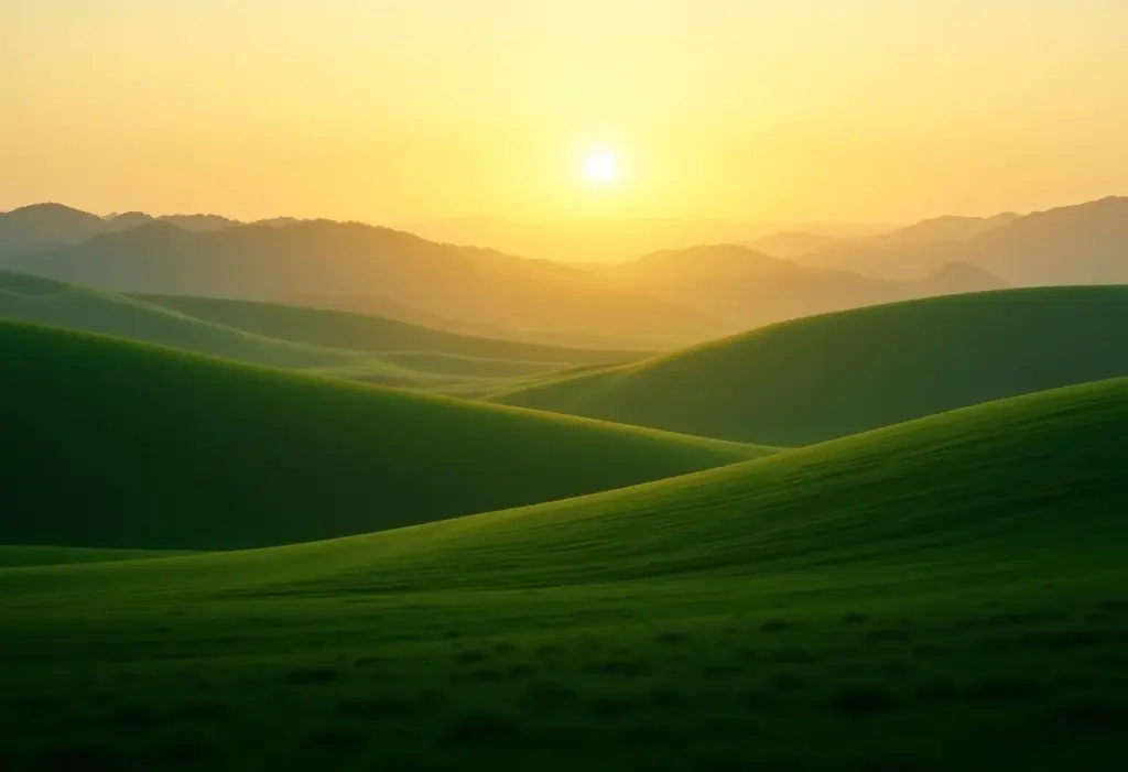Paisagem exuberante em Cunha, ao pôr do sol