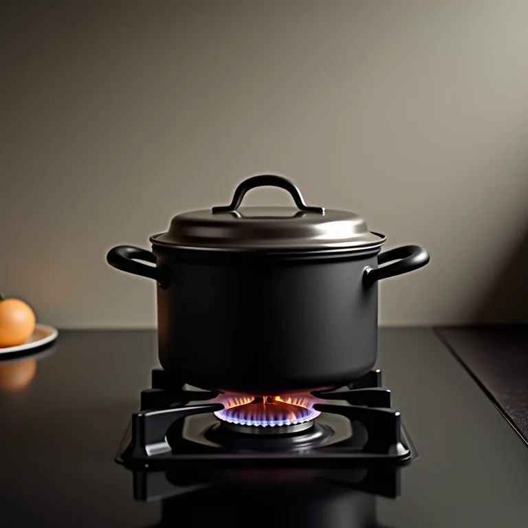 Panela com tampa no fogão, dica de economia de gás
