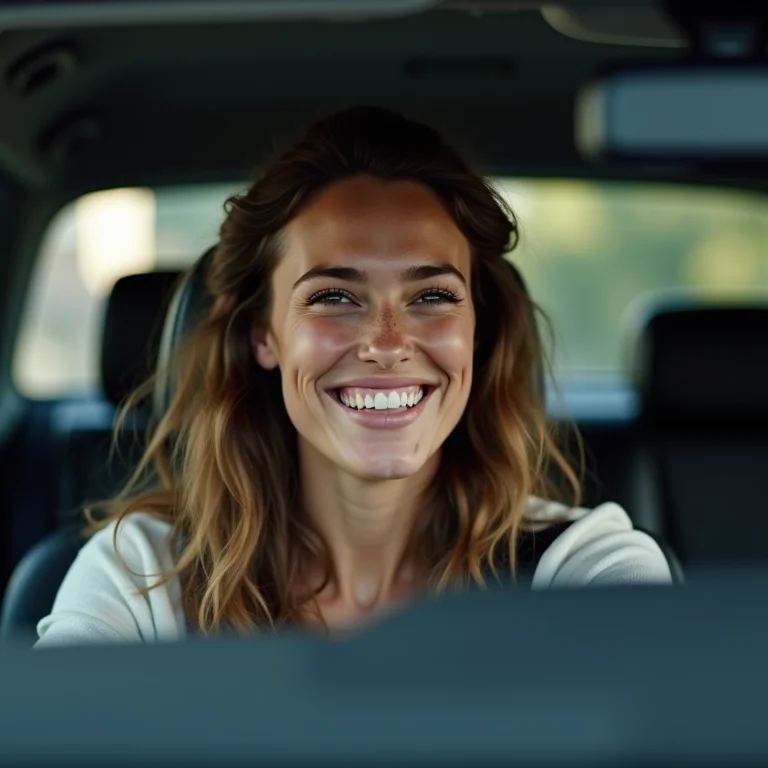 Passageira aproveitando a conveniência de usar Uber com paradas.