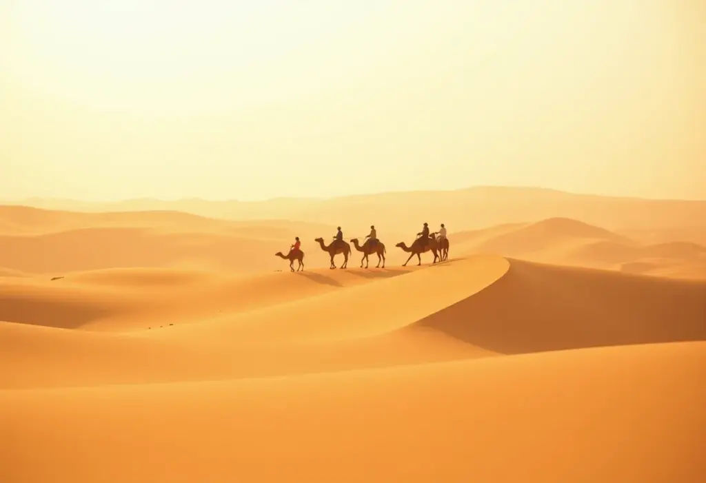 Passeio de dromedário nas dunas de Genipabu ao entardecer