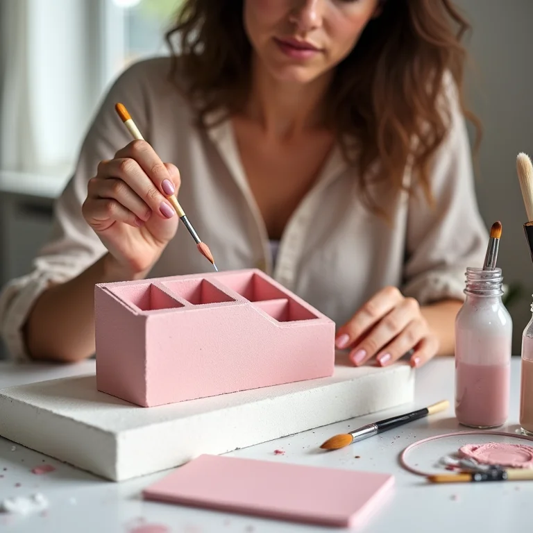 Personalizando um organizador de maquiagem de isopor DIY