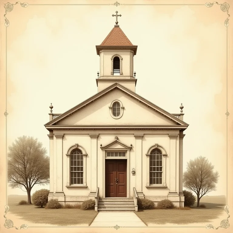 Plantas arquitetônicas antigas da igreja