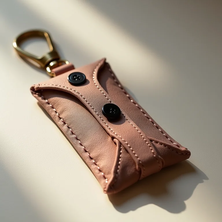 Porta-chaves elegante feito com tecido e botões