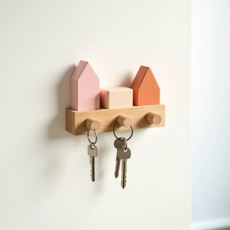 Porta chaves moderno com formas geométricas