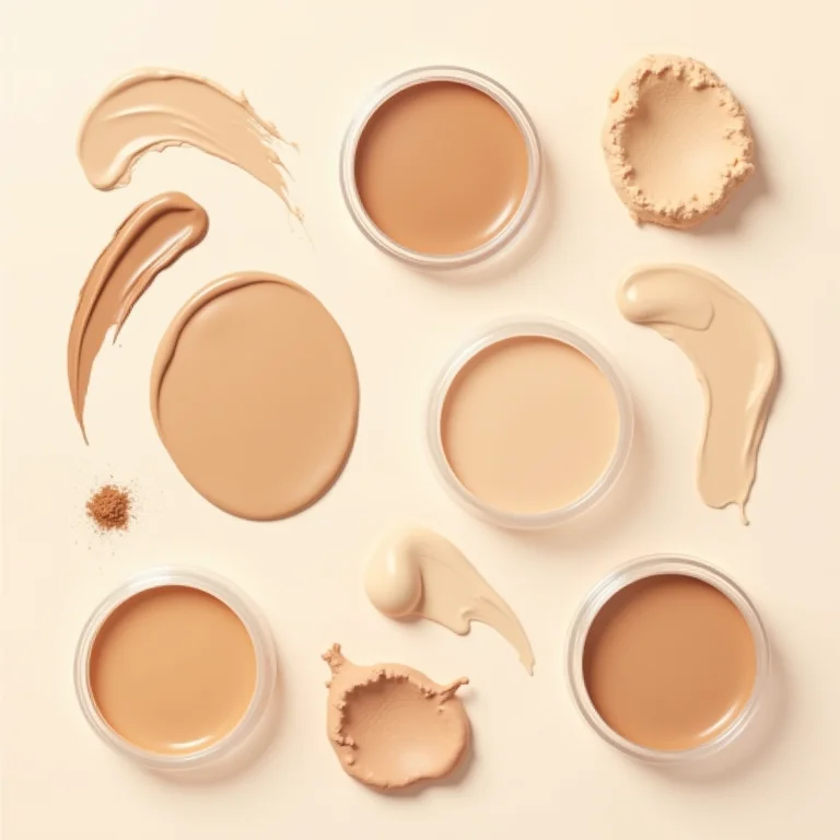 Produtos de maquiagem base em estilo flat lay