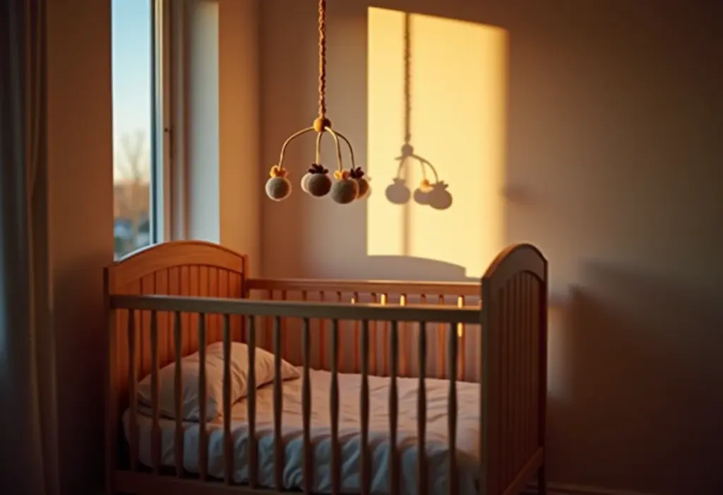 Quarto de bebê iluminado com luz suave para um sono tranquilo