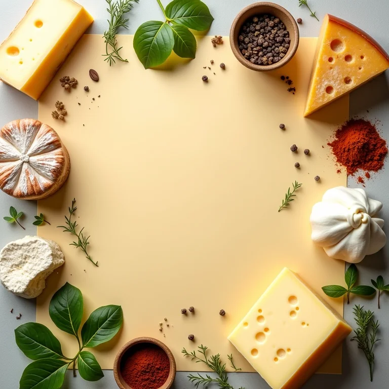 Queijos, temperos e ervas aromáticas