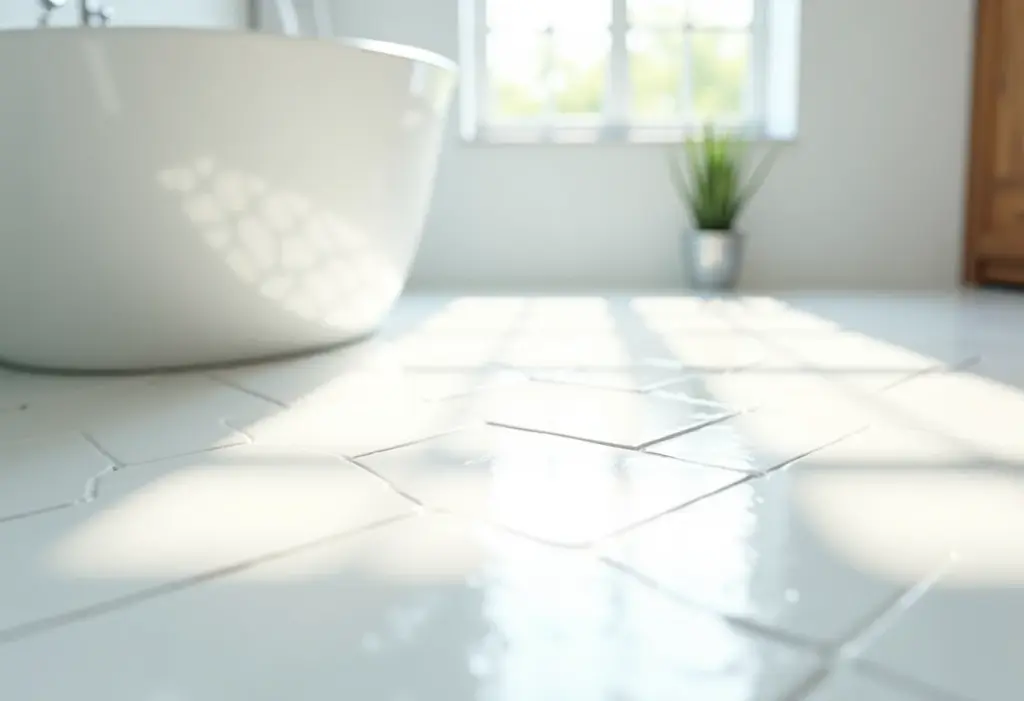 Rejunte de piso impecável após limpeza caseira