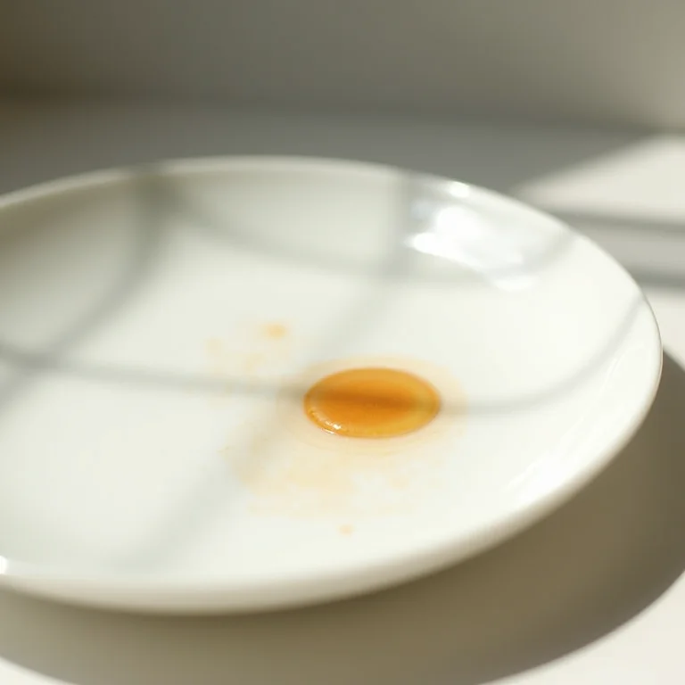 Removendo mancha difícil de um prato de porcelana