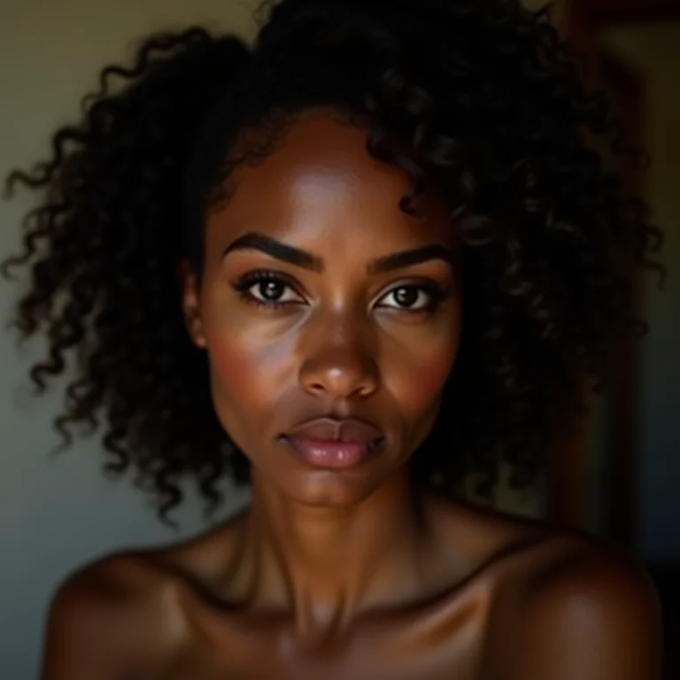 Retrato de uma mulher latina com olhar intenso