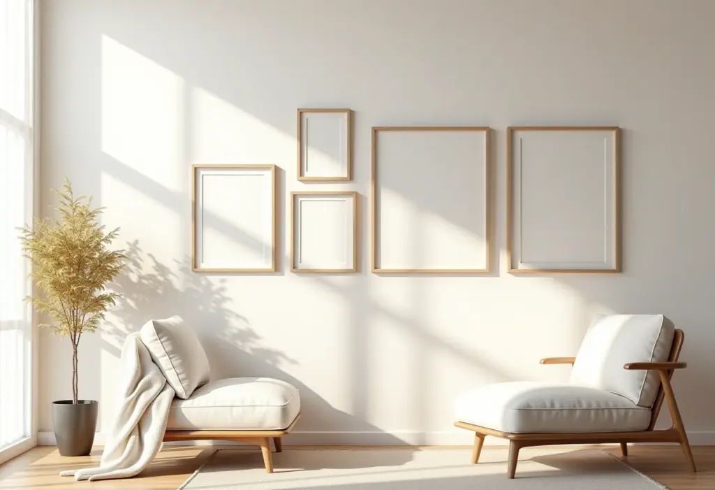 Decoração com quadros: 5 ideias geniais para sua casa bombar Sala de estar decorada com diversos quadros