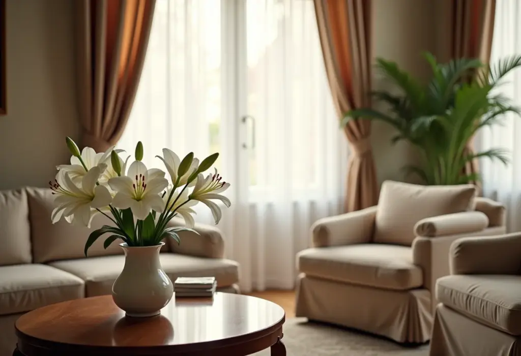 Sala de estar luxuosa com design clássico e atemporal