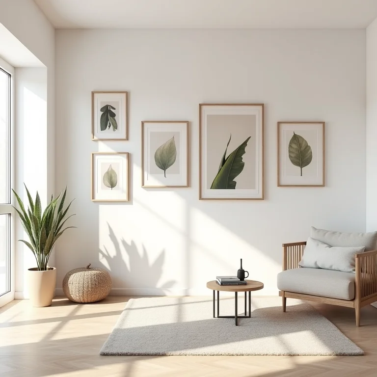 Sala de estar transformada com galeria de quadros