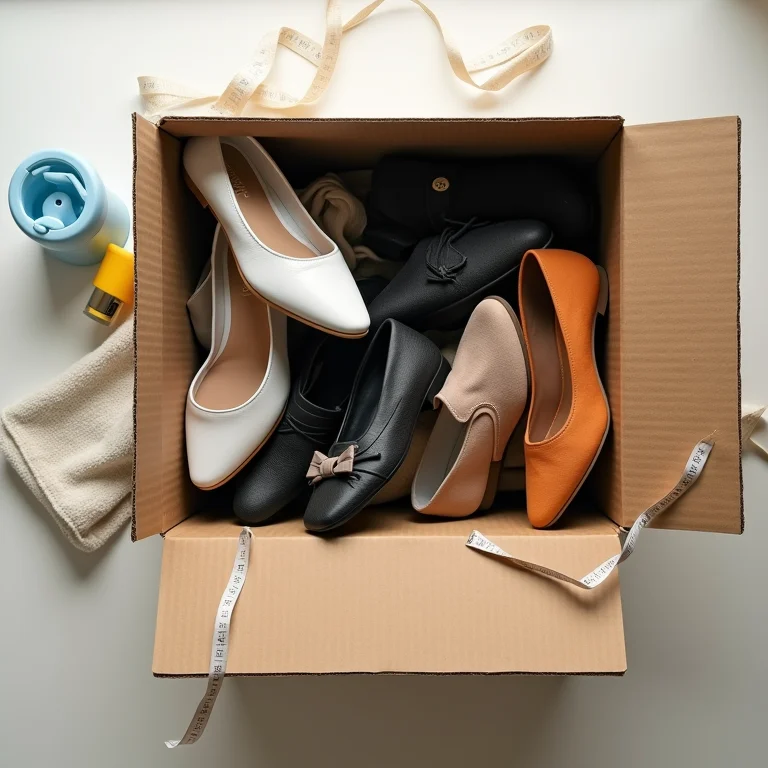 Sapatos sendo doados para organização do armário