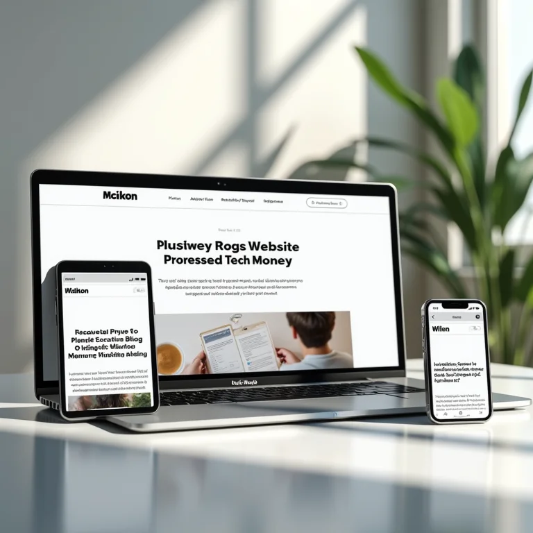 Site de blog de tecnologia exibido em múltiplos dispositivos