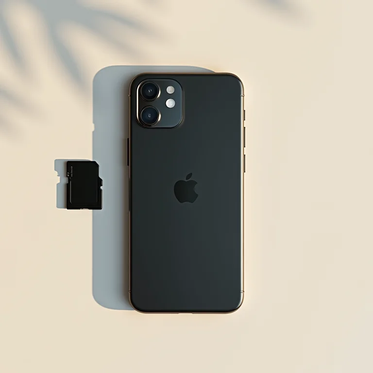 Smartphone e cartão SD para transferência de dados