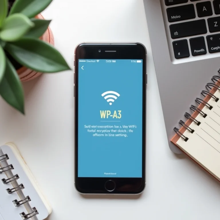 Smartphone mostrando criptografia WPA3 ativada