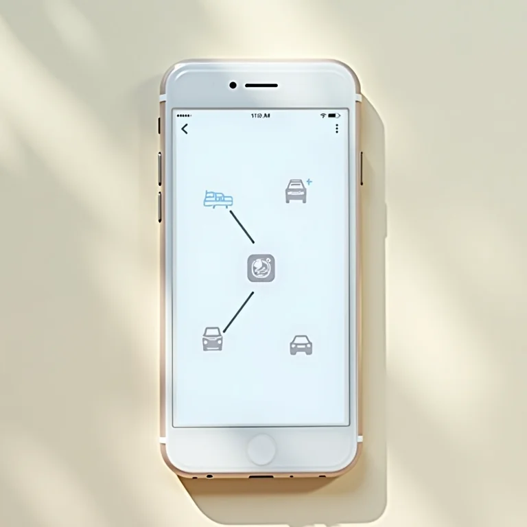 Smartphone mostrando processo simplificado de devolução de carro alugado.