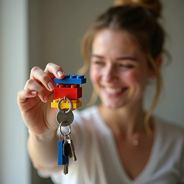 Suporte de chaves feito com blocos de montar LEGO