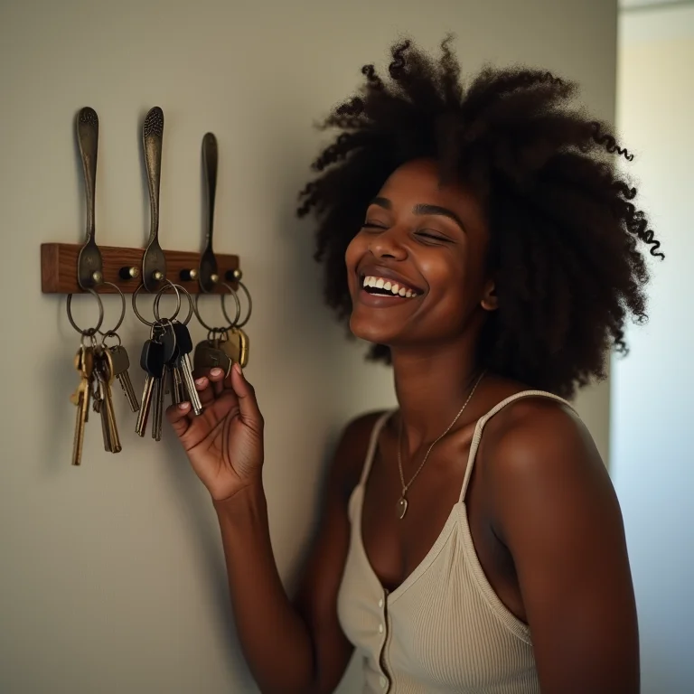 Suporte de chaves feito com talheres antigos