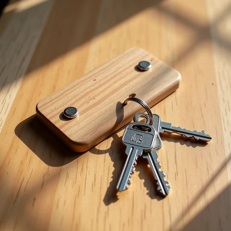 Suporte magnético de chaves feito com madeira e imãs