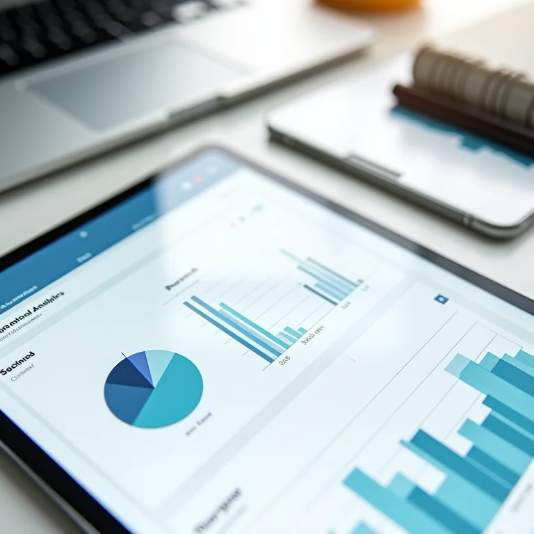 Tablet exibindo dados analíticos do Foursquare.