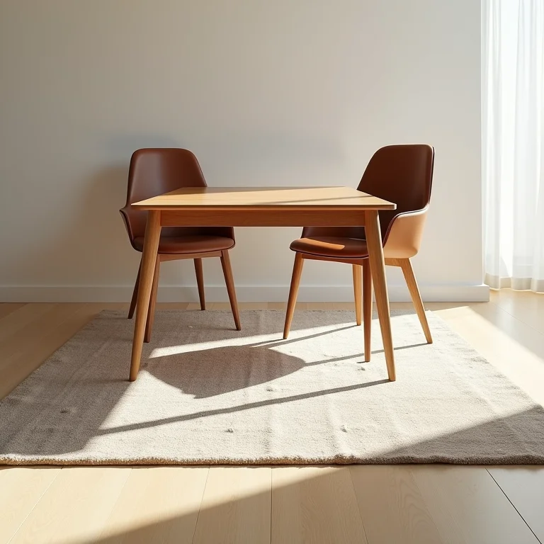 Tapete pequeno demais para a sala de jantar