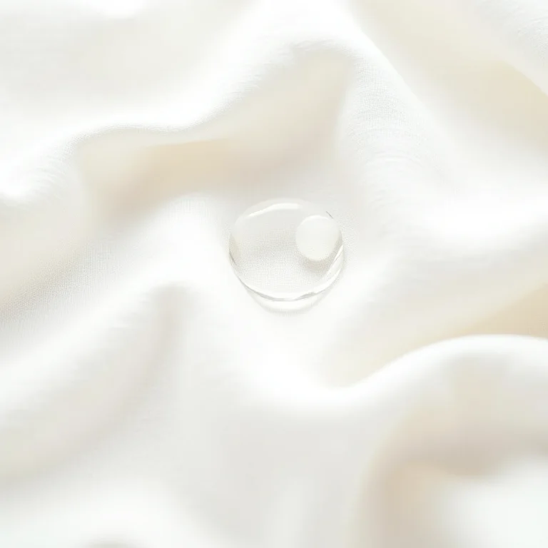 Tecido de linho absorvendo água.