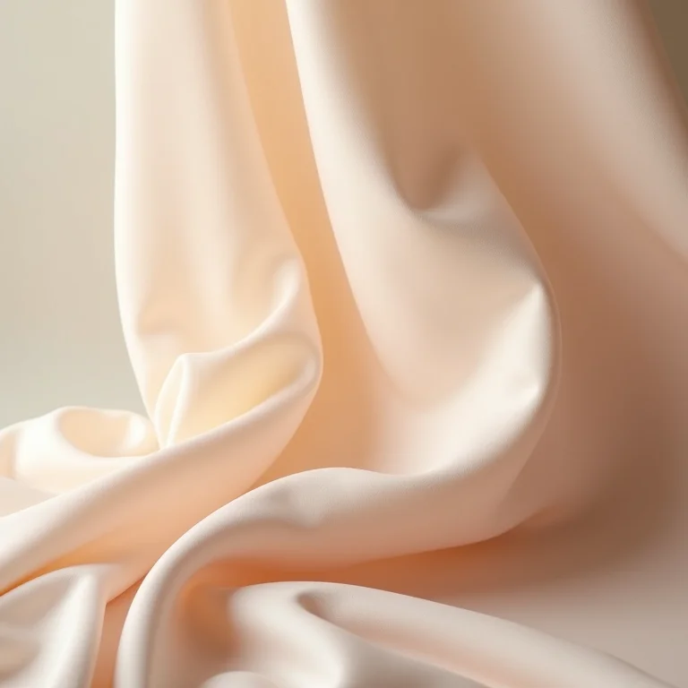 Tecidos fluidos como viscose, crepe e seda, com caimento leve e elegante.
