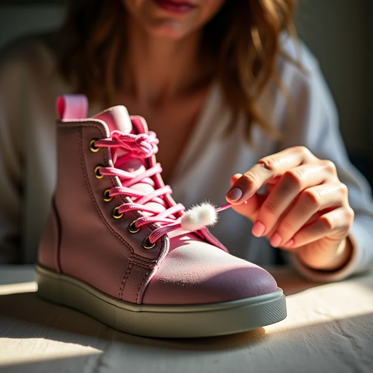 Teste de cor em sapato bordado